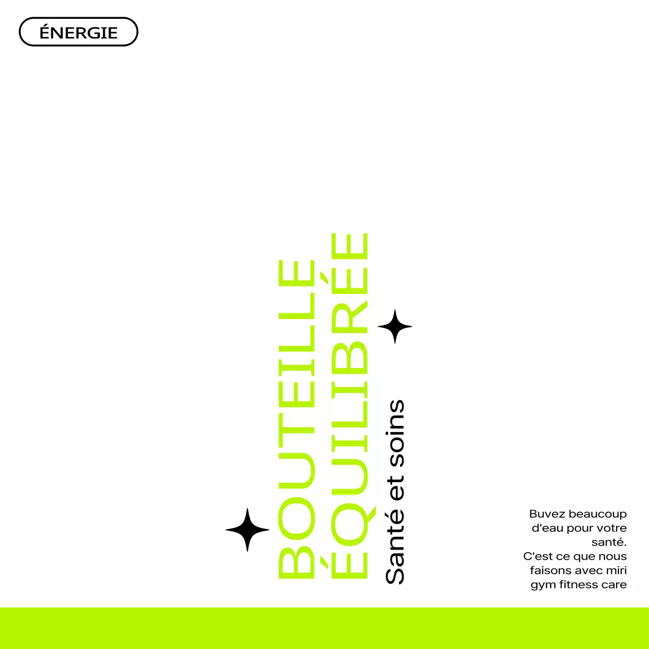 Typographie verte et noire pour la promotion d'un club de santé