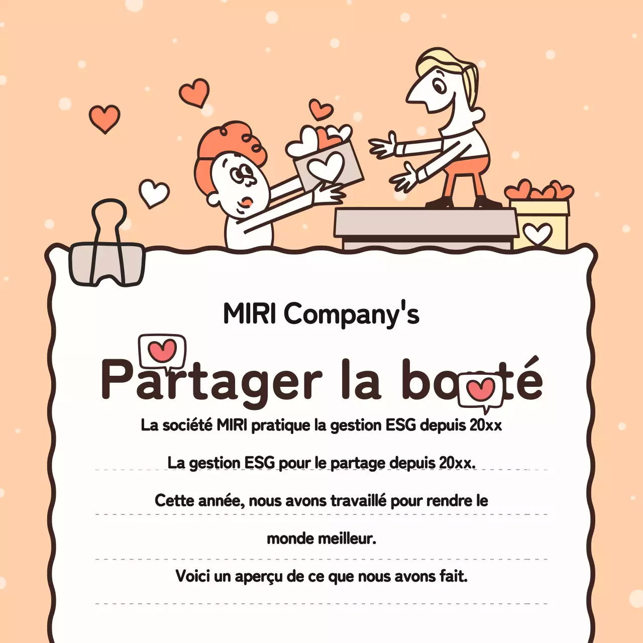 Promouvoir les bonnes actions de votre entreprise en orange et jaune