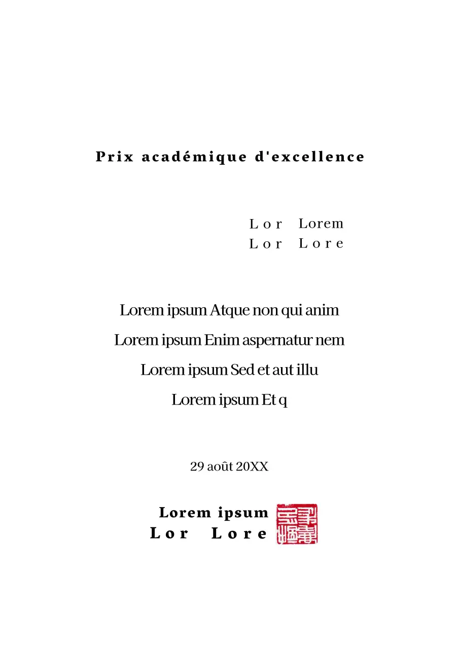 Prix universitaires récompensant l'excellence académique avec un concept de forme épurée