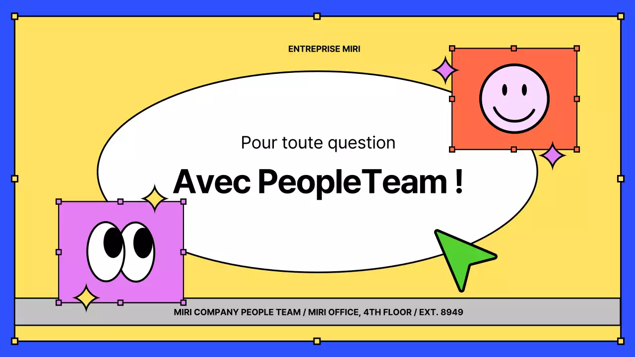 Matériel de formation des nouveaux embauchés en jaune et bleu Kitschy HR