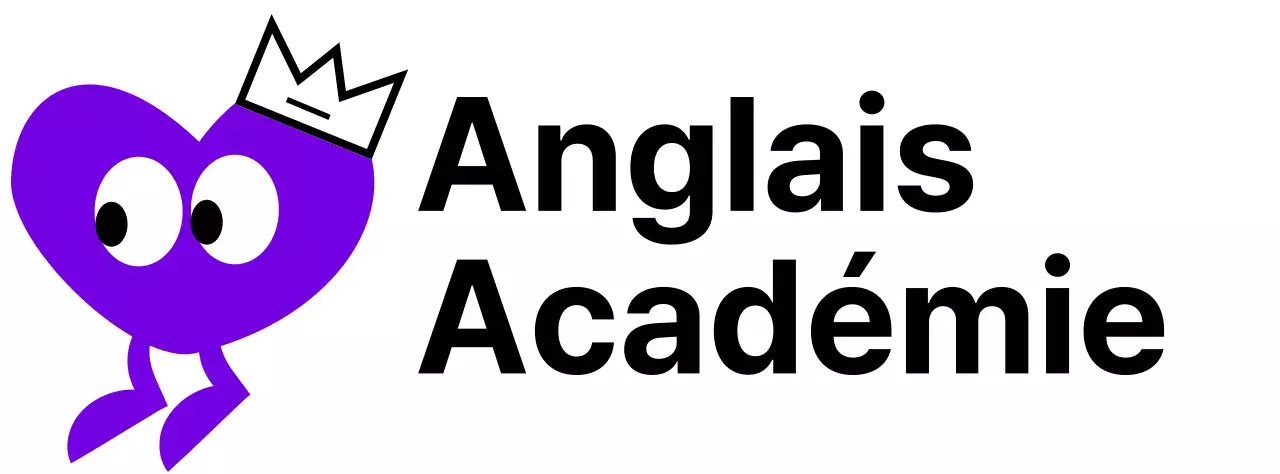 Académie d'anglais avec un concept mignon mettant en scène des personnages au cœur violet