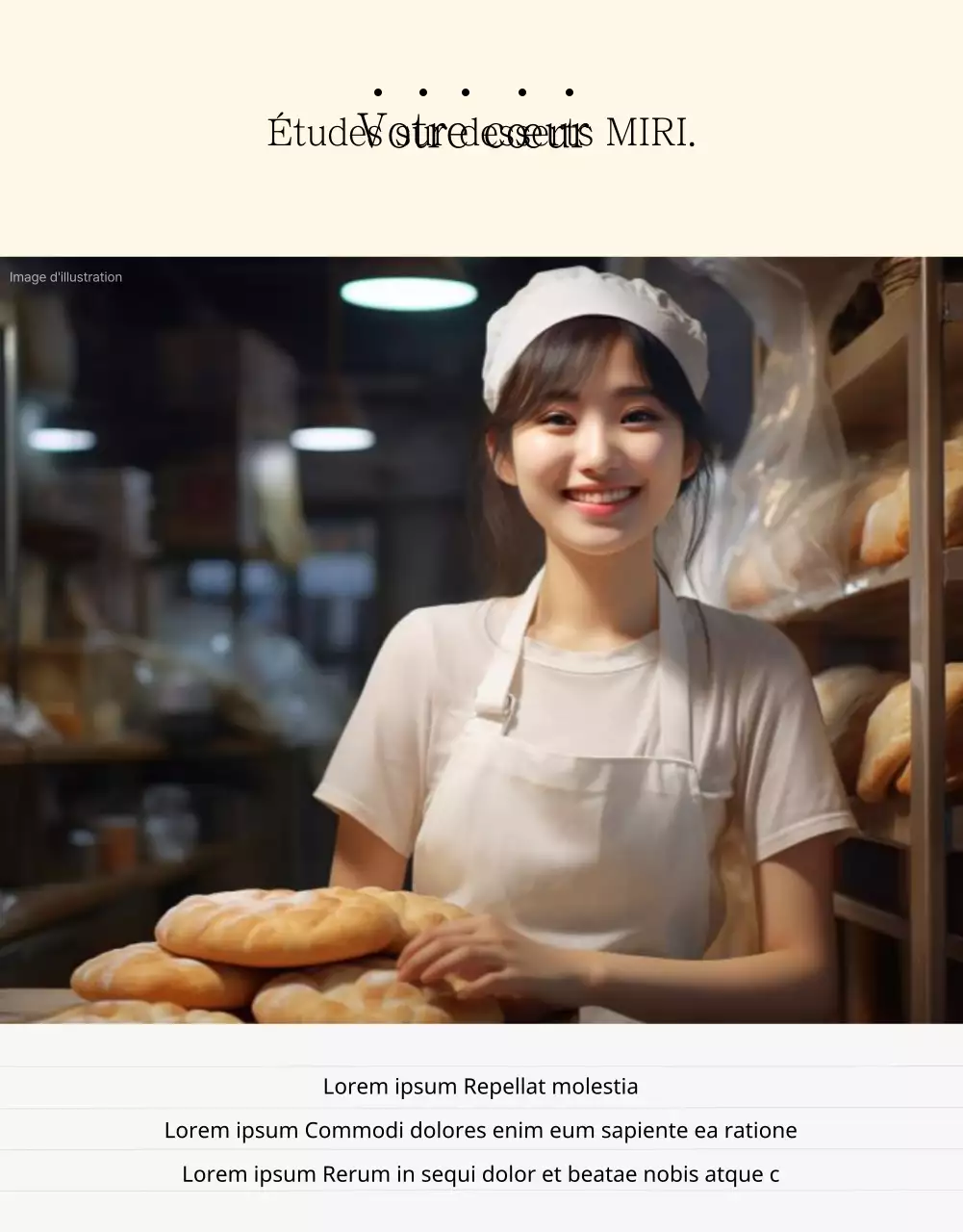 Annonce de la vente d'un simple gâteau beige et ivoire