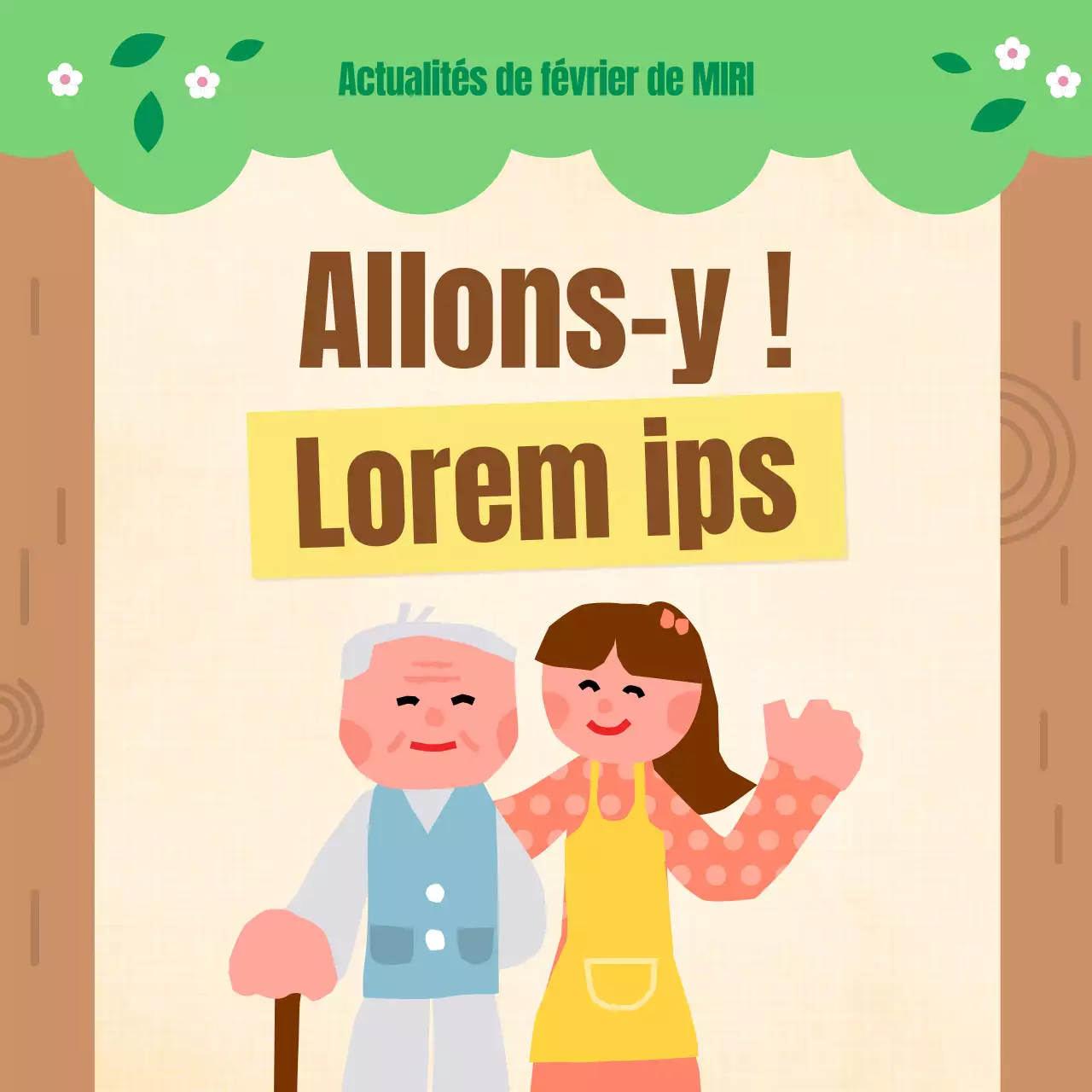 Lettre d'information minimaliste du secteur public en chartreuse et marron