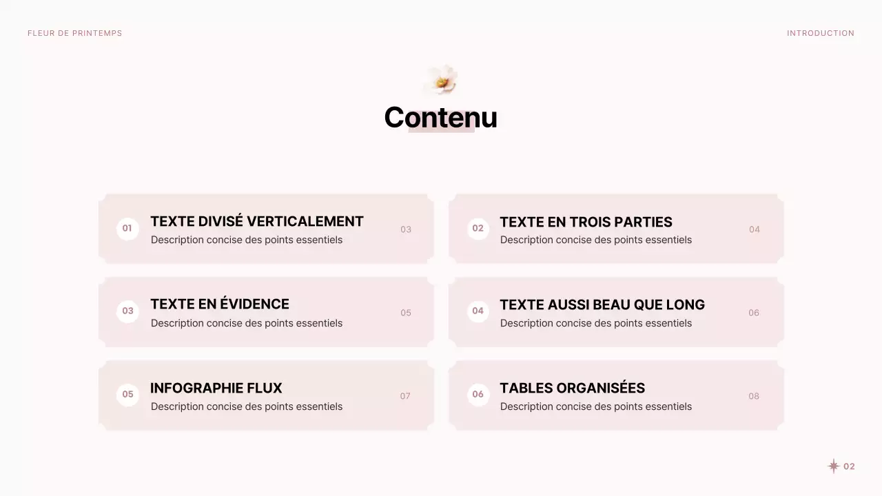 Jolies fleurs printanières en présentation rose et blanche