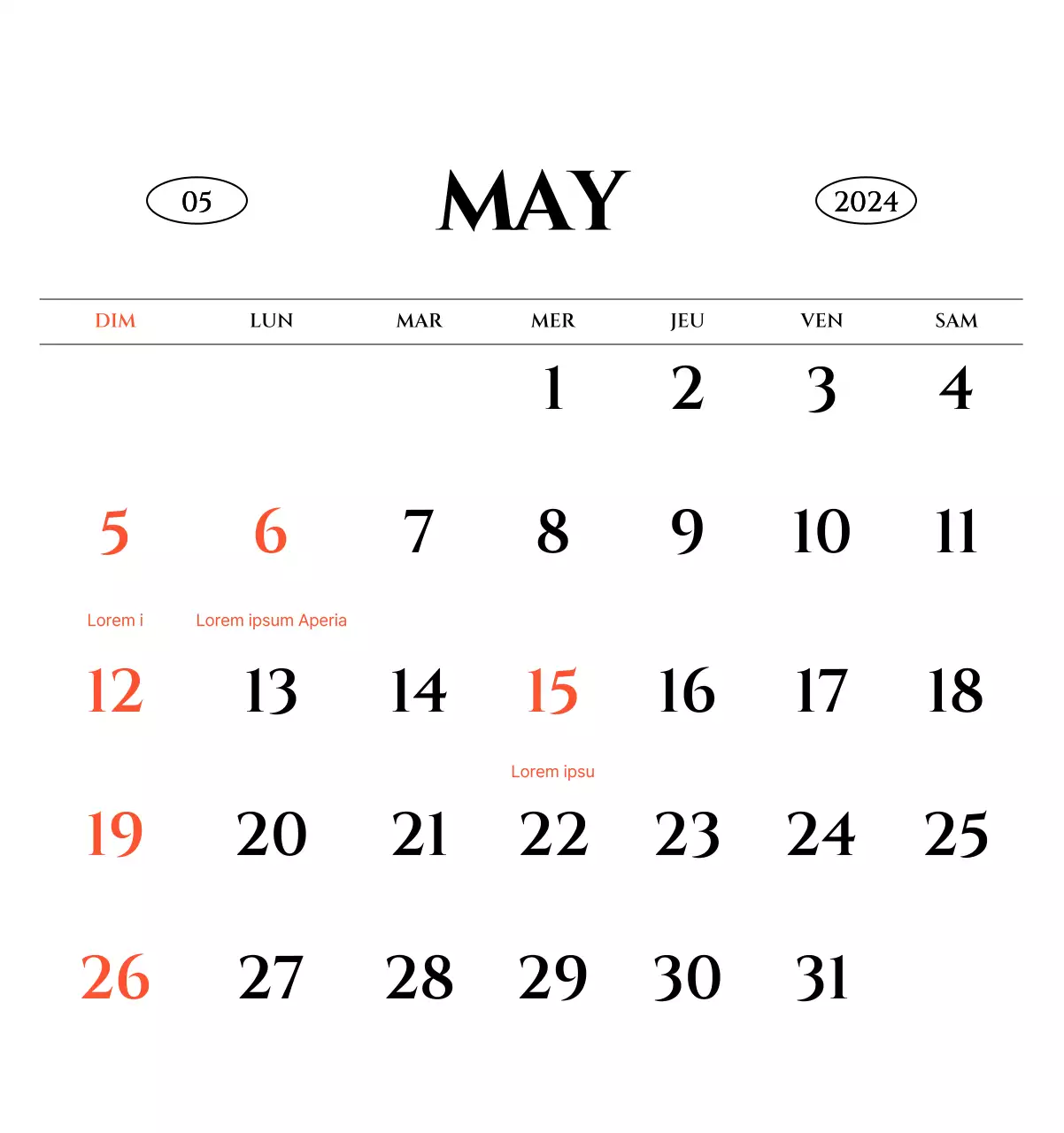 Calendrier mural de style simple avec concept de photographie de voyage émotionnelle en noir et blanc