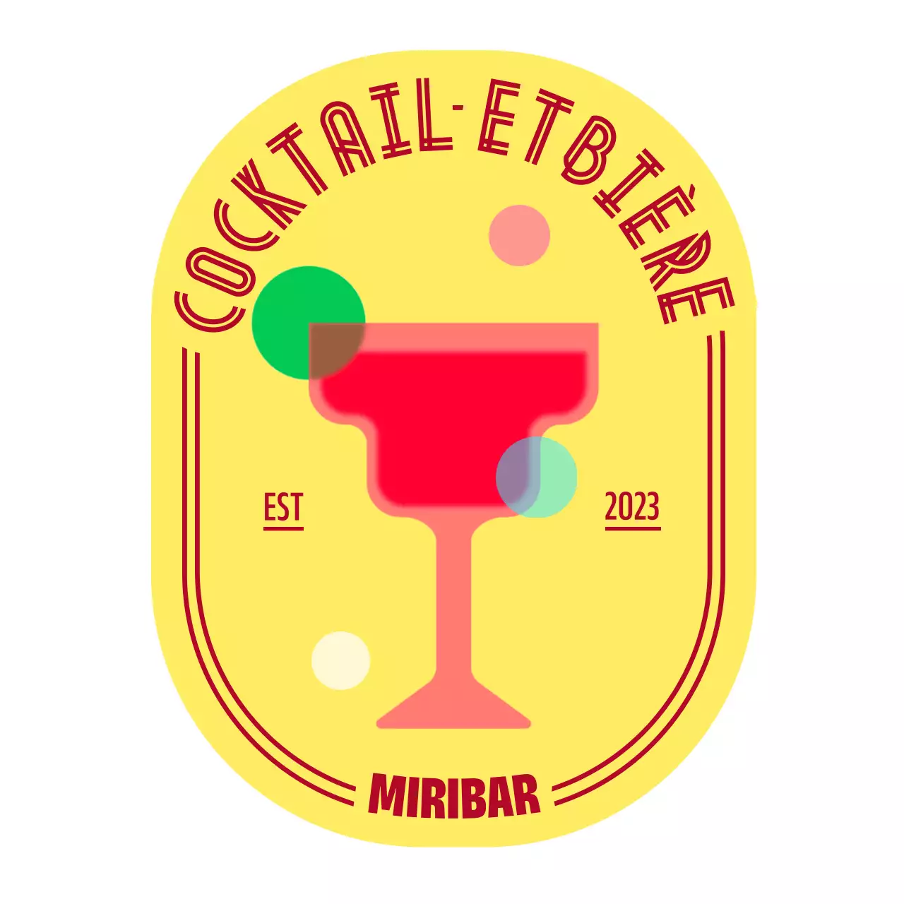 Bar à cocktails sentimental jaune