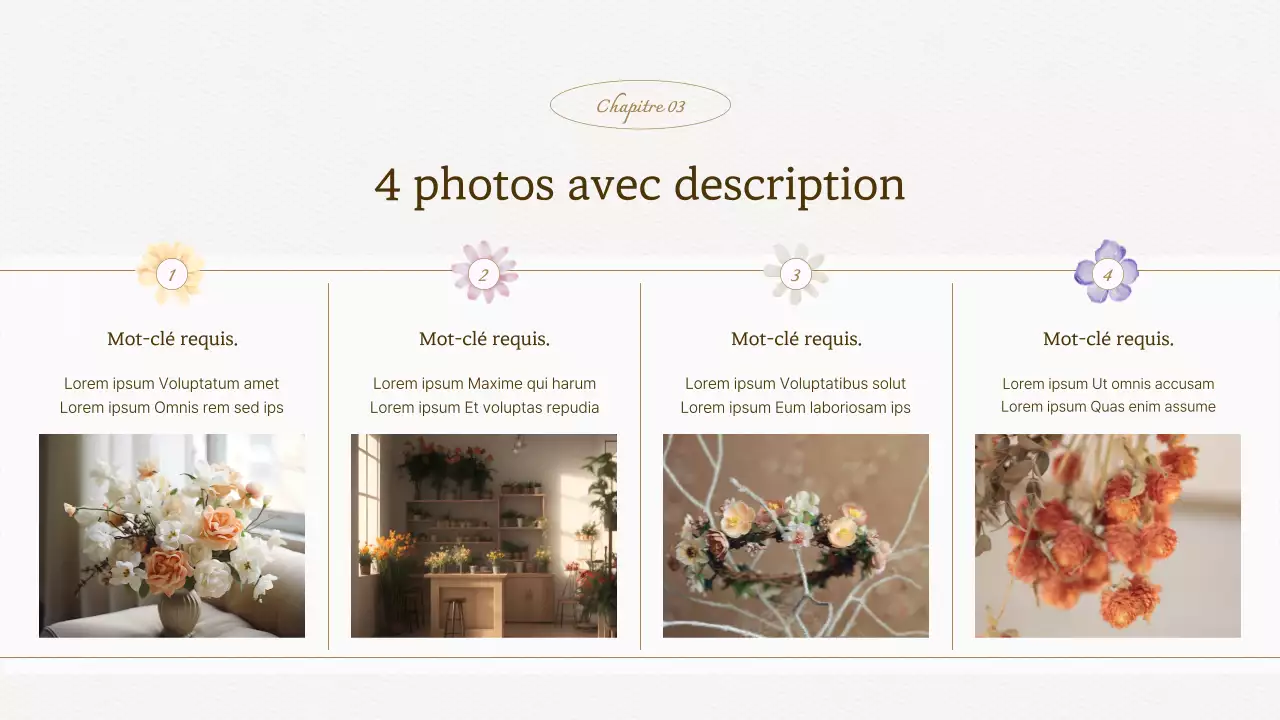 Proposition de fond floral aquarelle luxueux en ivoire