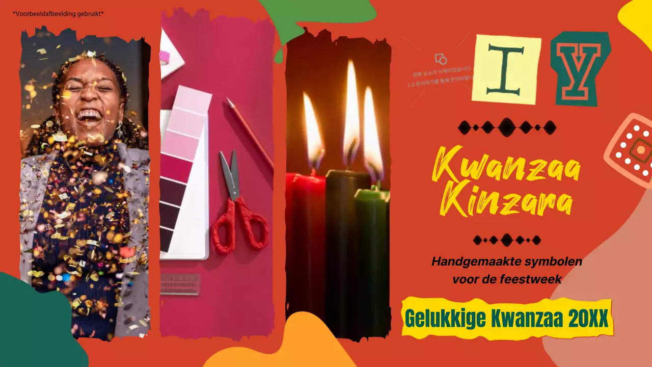 Rood en Groen pop Vrolijke Kwanzaa introductie