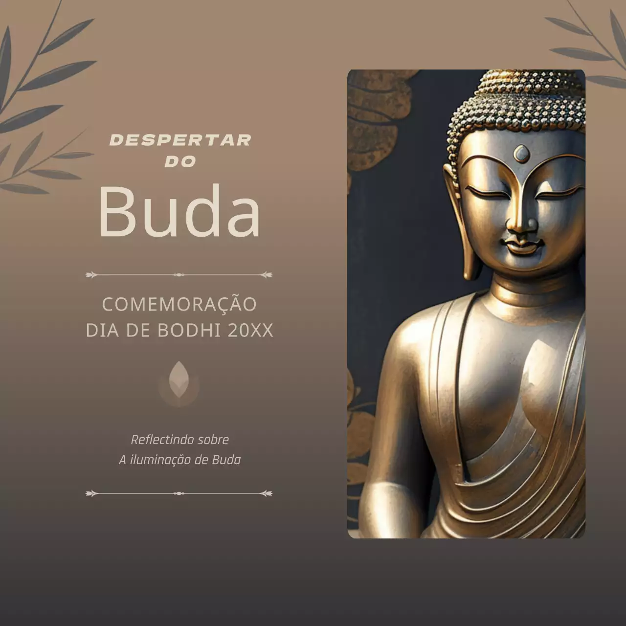 Publicidade de luxo dourada para a celebração do Buda