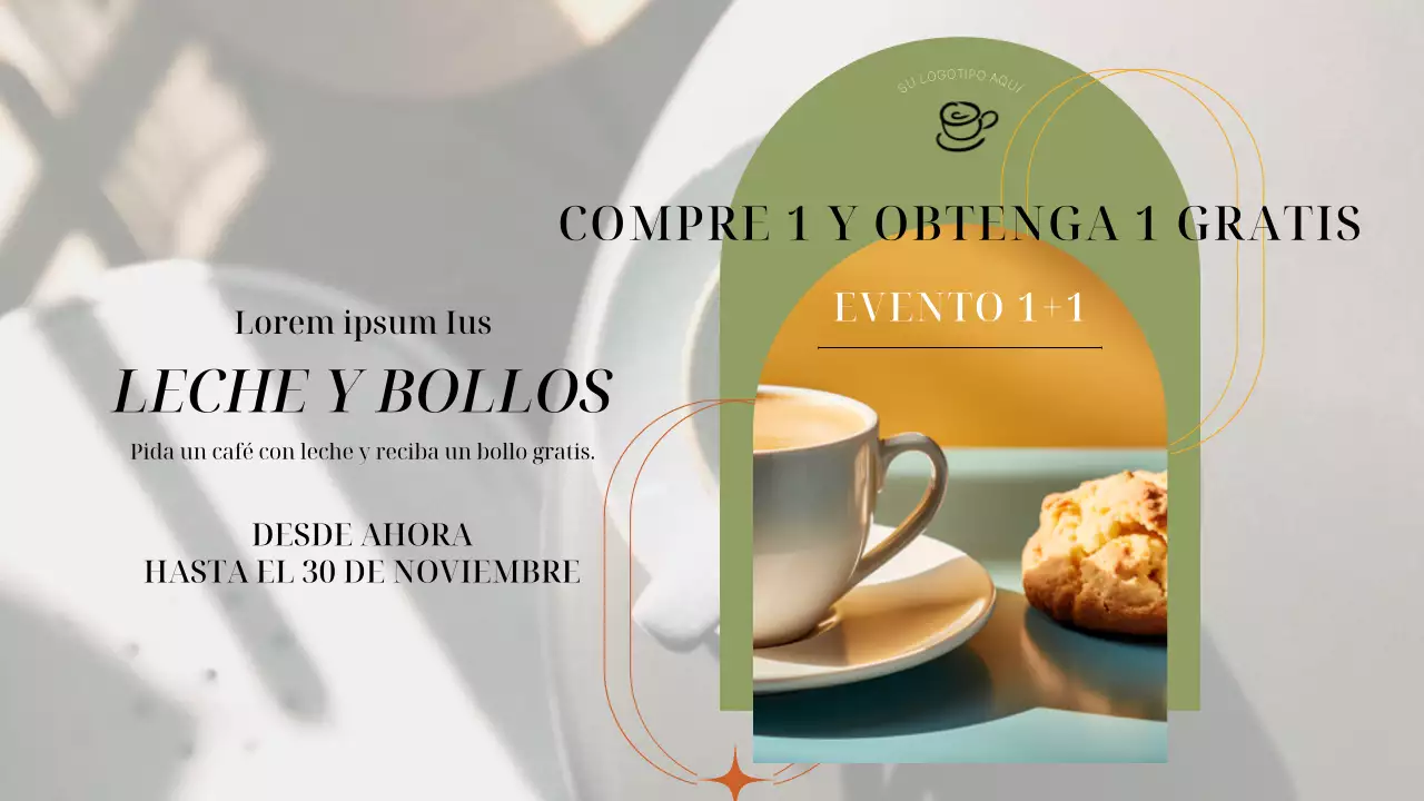 Planificador de publicidad de tiendas elegantes en verde y naranja