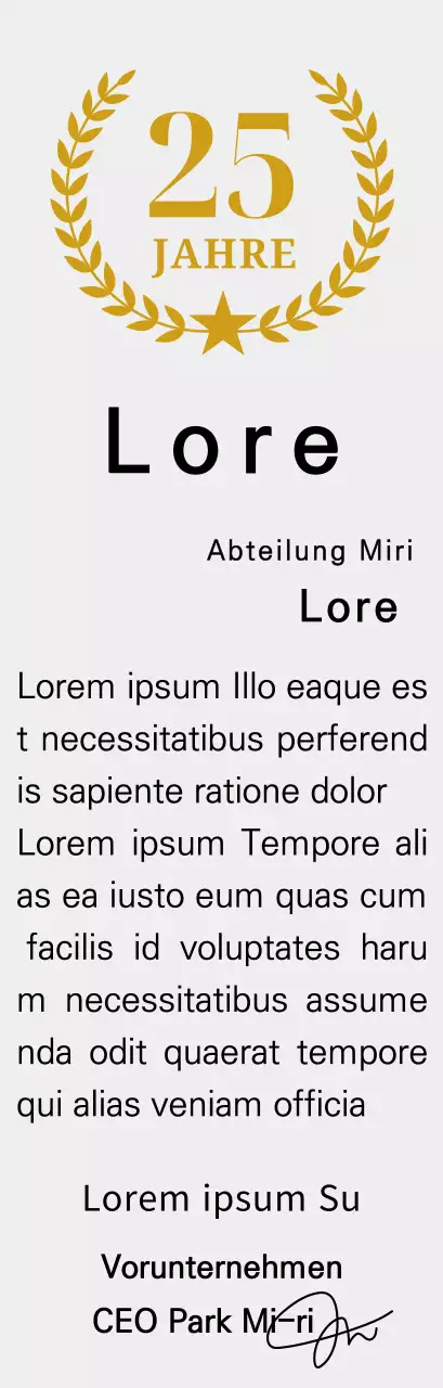 Langlebigkeitsplakette mit goldenen Lorbeeren und Sternen