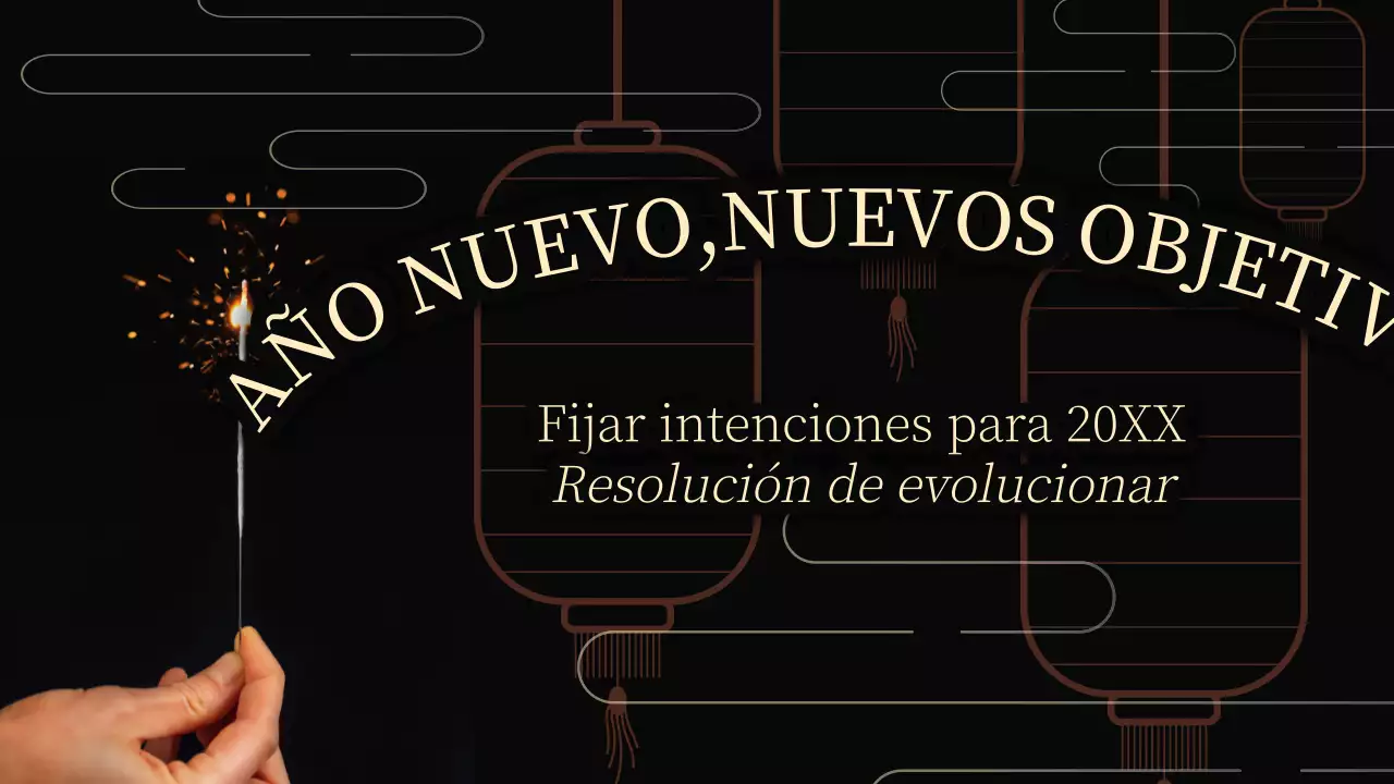 Negro minimalista Propósito de año nuevo Planificador