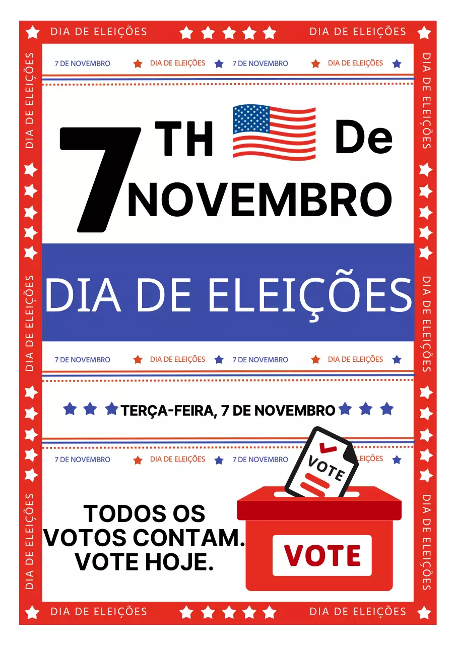 Vermelho e azul na moda do dia das eleições