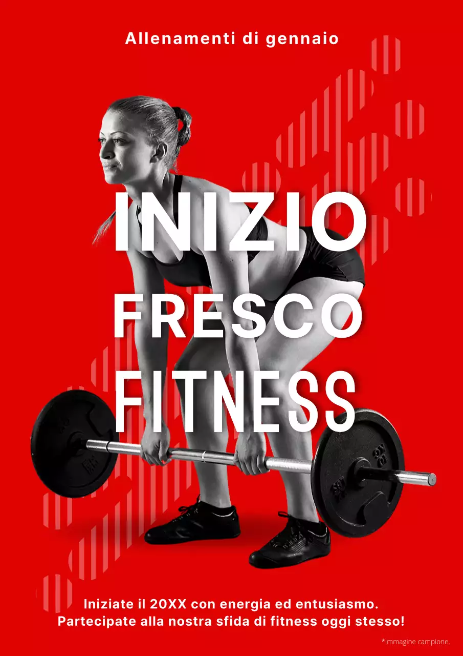 Pubblicità da palestra trendy in rosso e nero