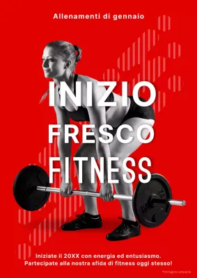 Pubblicità da palestra trendy in rosso e nero