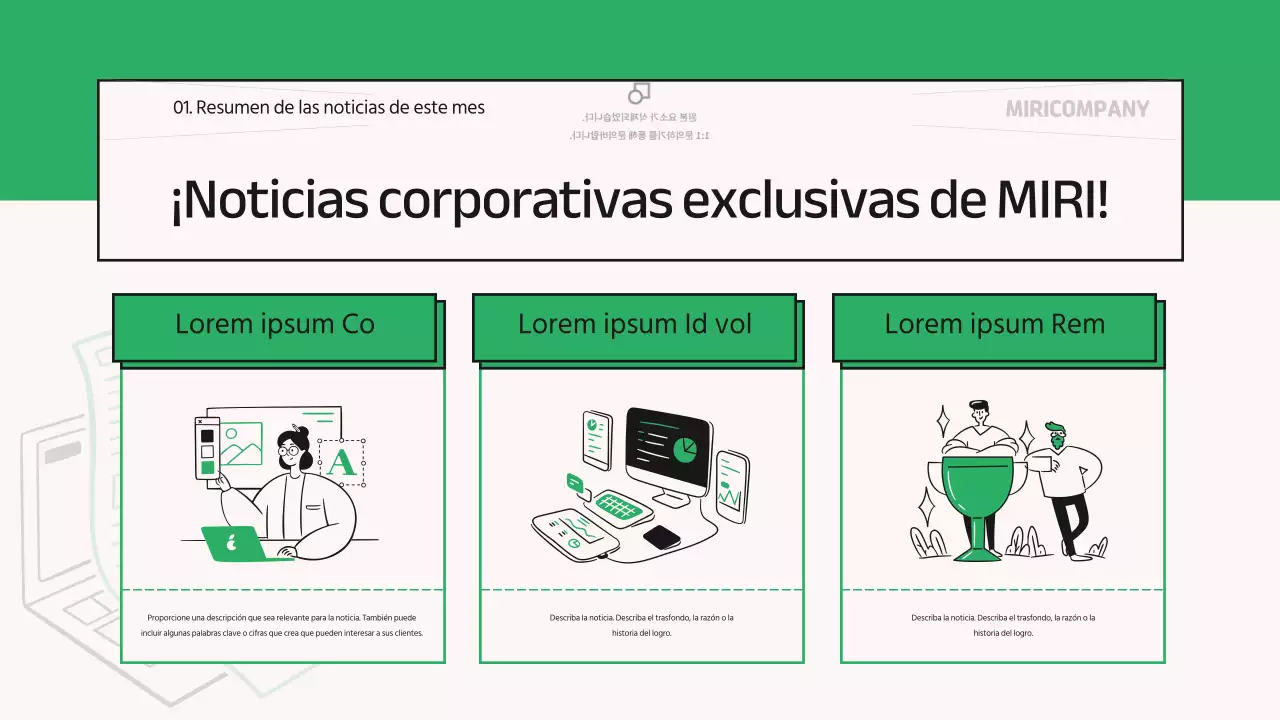 Acerca del boletín mensual de la empresa ecológica y moderna
