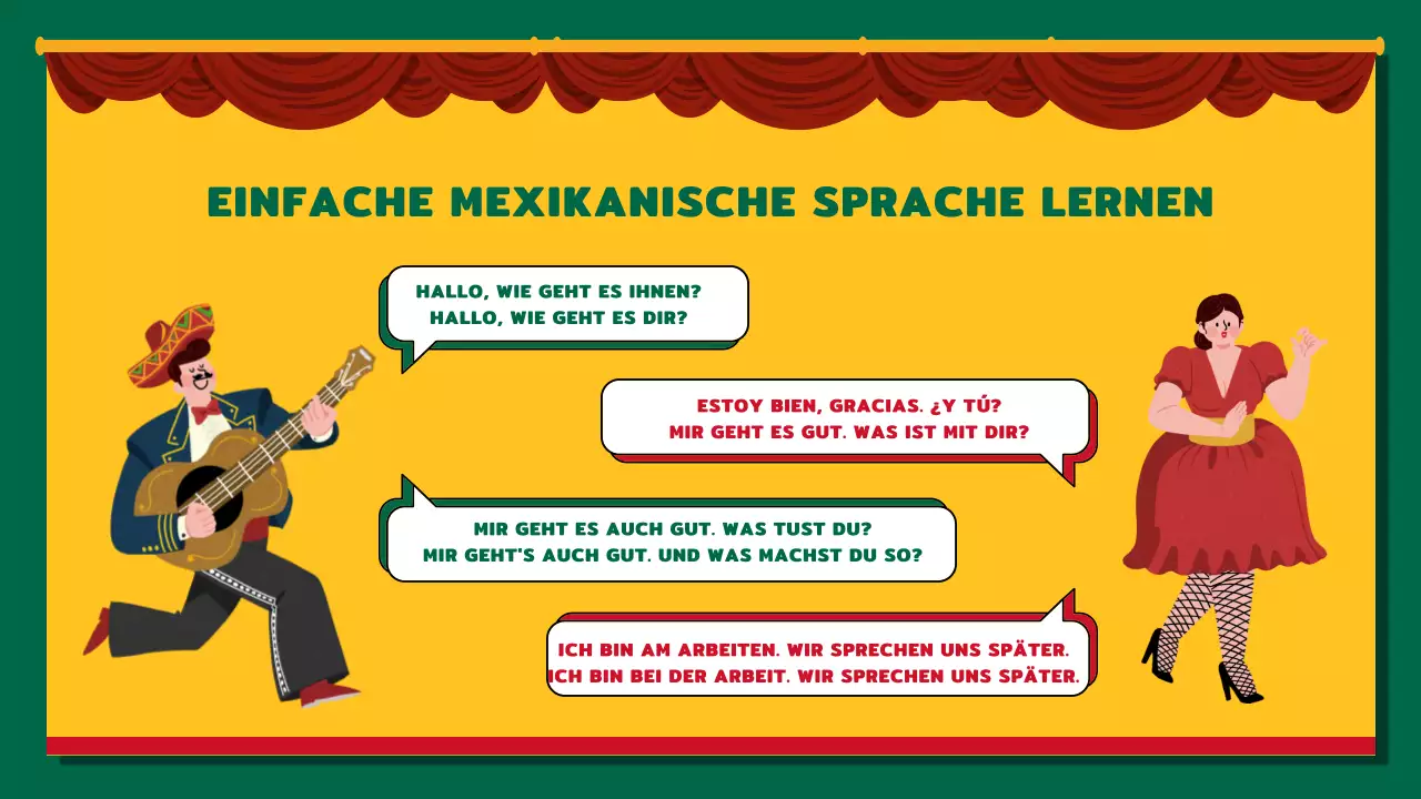 Gelber und roter Kitsch zur Einführung in Mexiko