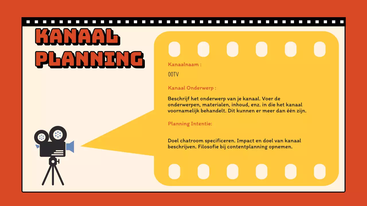 Blauw en Geel Retro Video kanaal planningsvoorstel