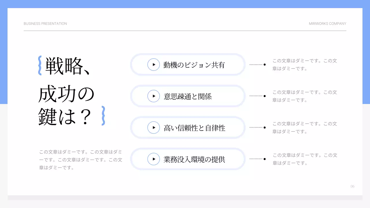 青 シンプル ビジネス プレゼンテーション