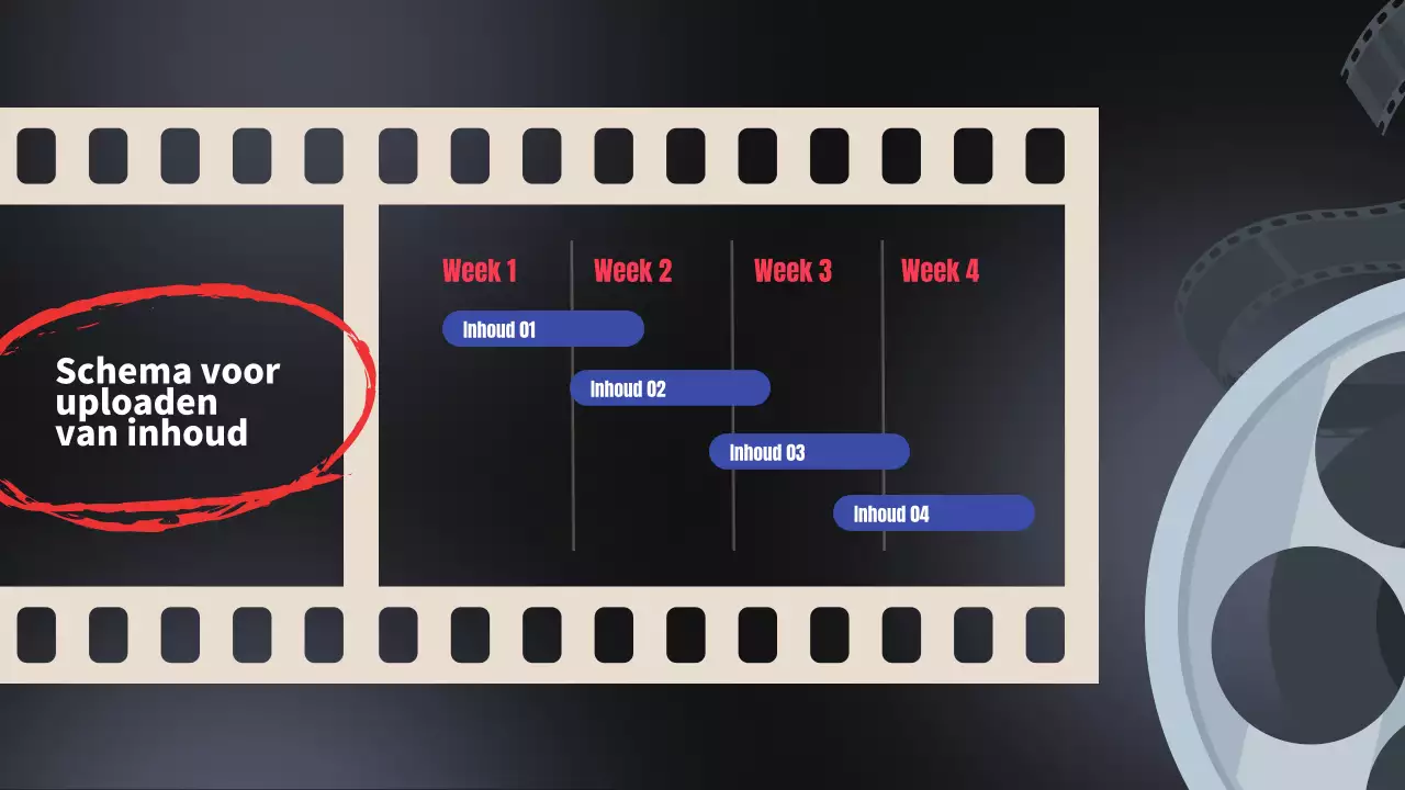 Video-inhoudsplan [Zwart en blauw trendy voorstel voor video-inhoudsplanning