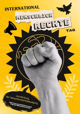 Schwarz und Gelb Trendy Menschenrechtswerbung