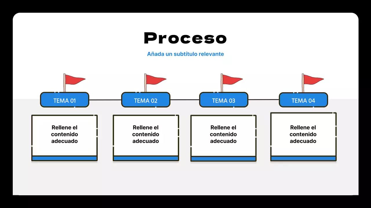 Propuesta de plan de metas y objetivos simples en azul y negro
