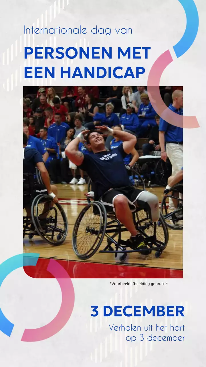 Grijs en blauw eenvoudige viering van de Dag van de Gehandicapten Pubicity