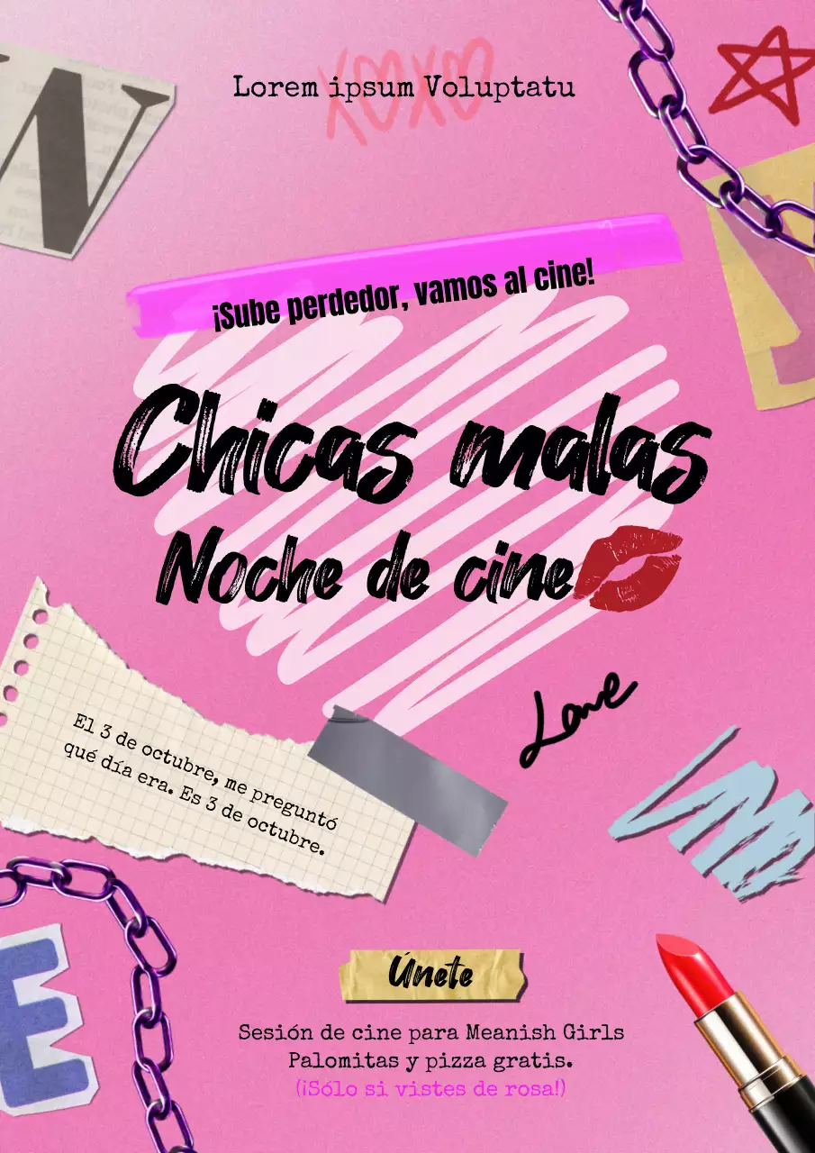 Anuncio de Pink Pop Movie Night