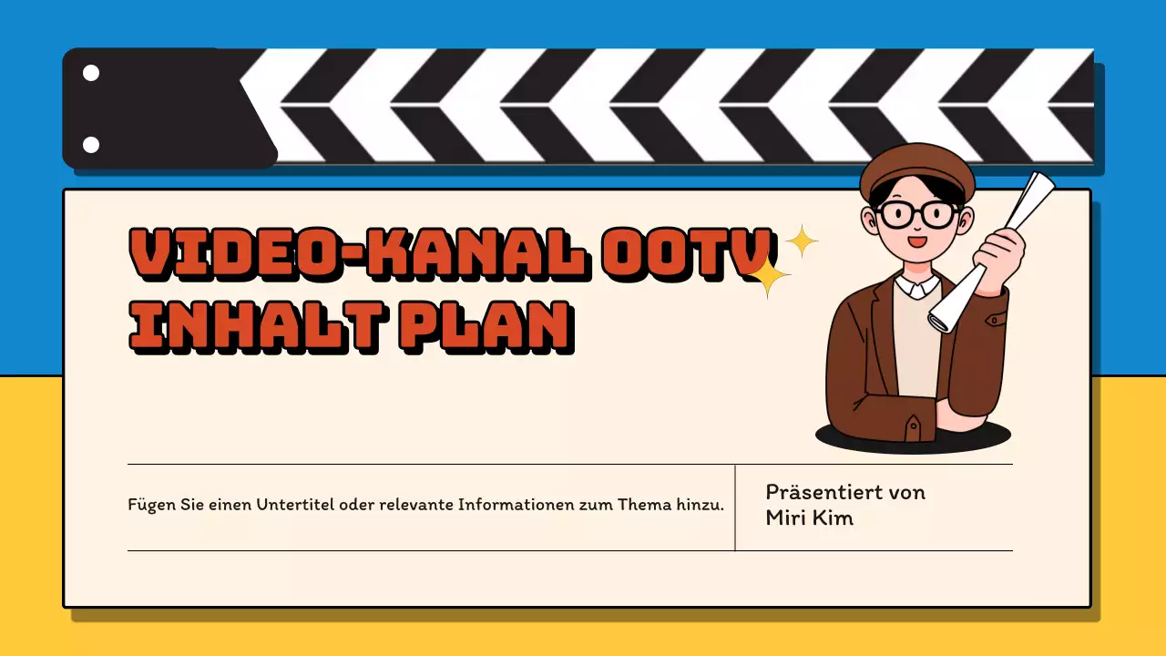 Blauer und gelber Retro-Videokanal Planungsvorschlag