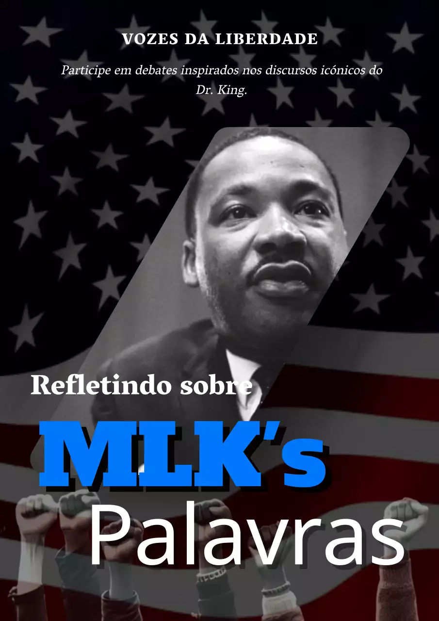 Publicidade clássica a preto e branco da celebração do Dia de Martin Luther King
