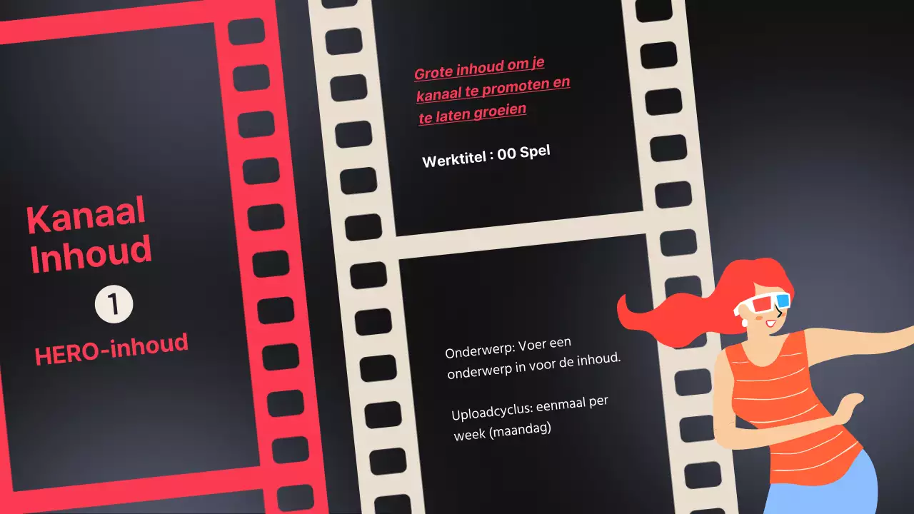 Video-inhoudsplan [Zwart en blauw trendy voorstel voor video-inhoudsplanning