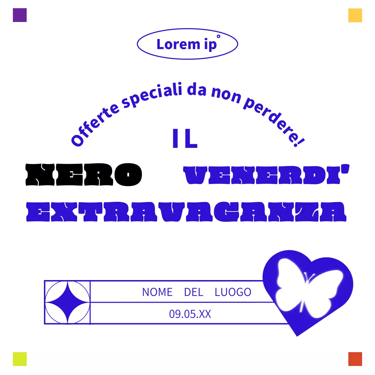 Blu e bianco Pubblicità di tendenza per il Black Friday