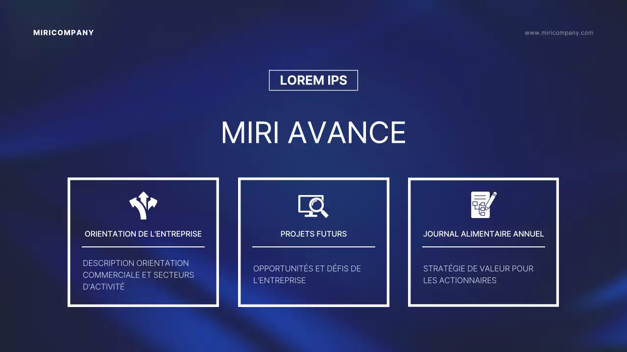 Présentation de l'assemblée générale sur fond indigo