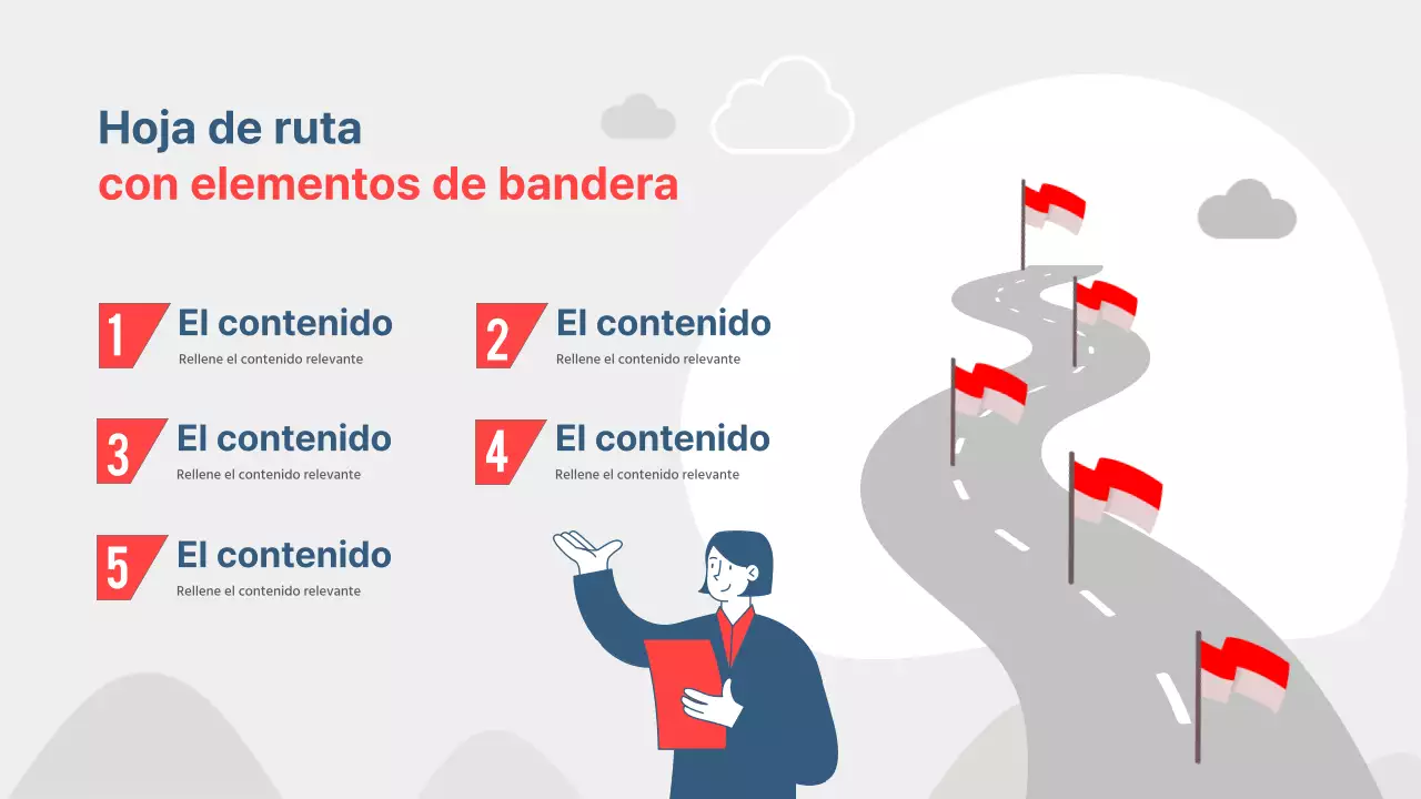 Propuesta de metas y objetivos simples en rojo y azul marino