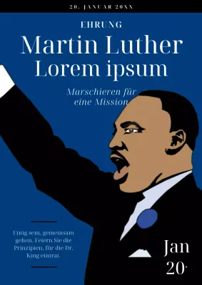 Blau und Schwarz Minimal Martin Luther King Day Anzeige