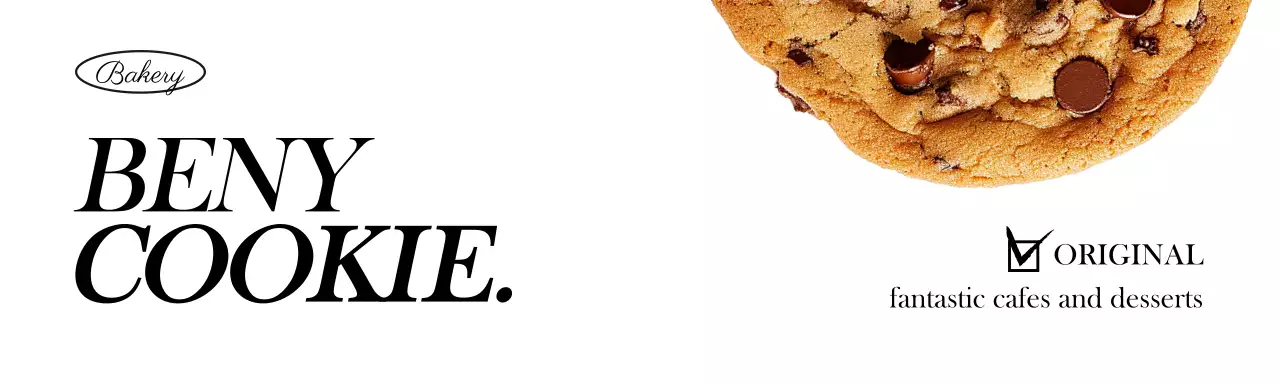 白い背景のクッキー写真が入った包装用ヘッダータック。