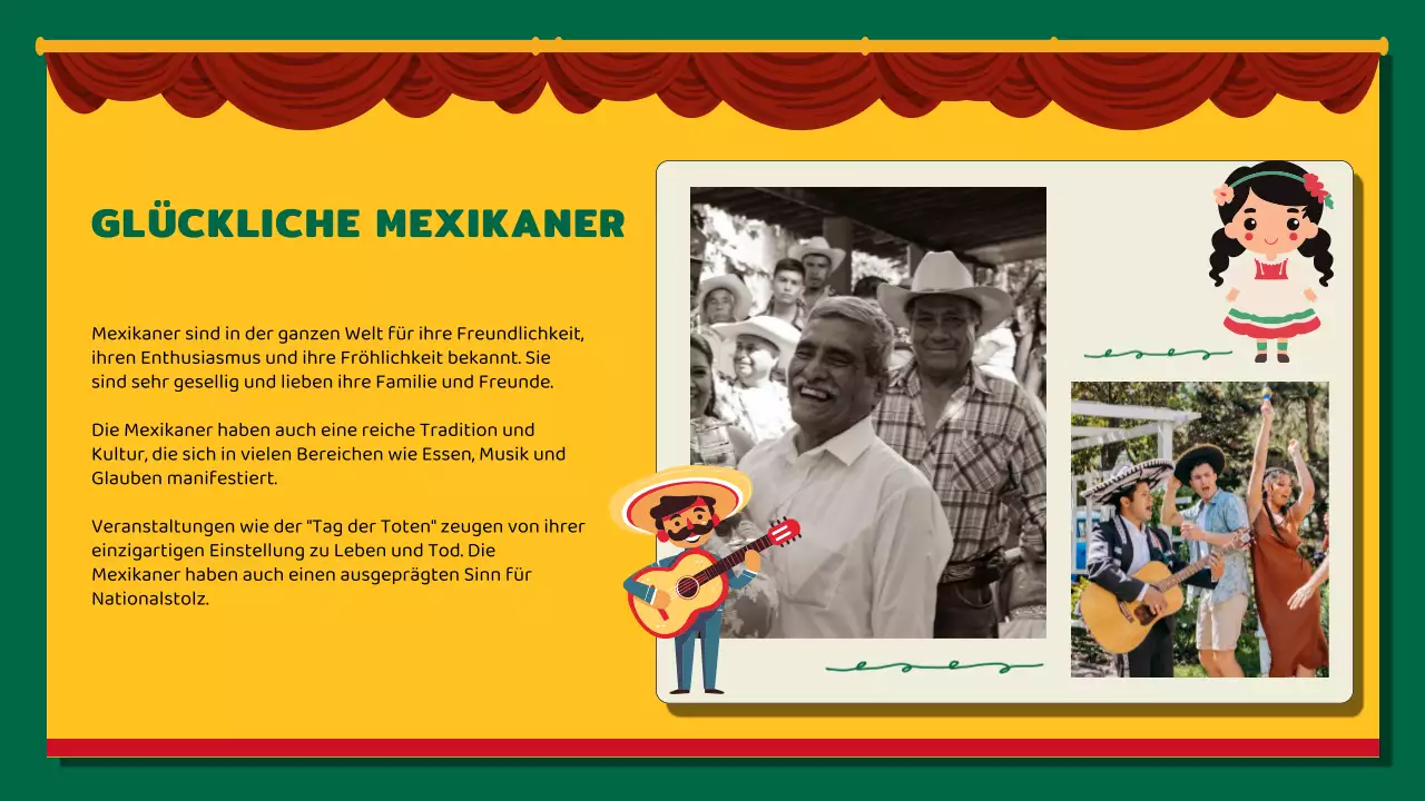 Gelber und roter Kitsch zur Einführung in Mexiko