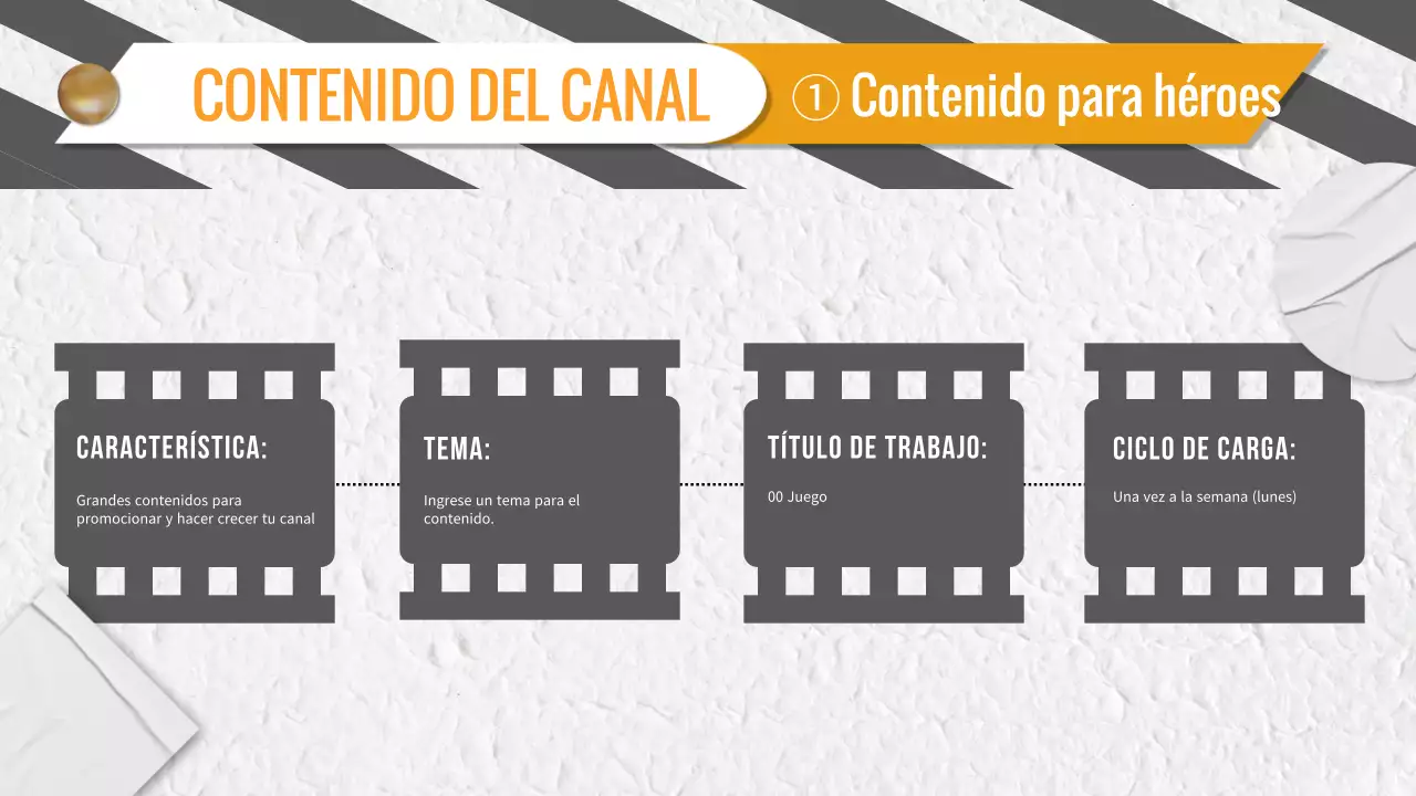 Planificación de contenidos de vídeo de moda en gris y amarillo