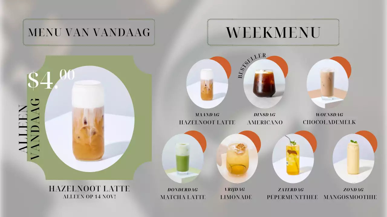 Groen en Oranje Elegante Winkelreclame Planner