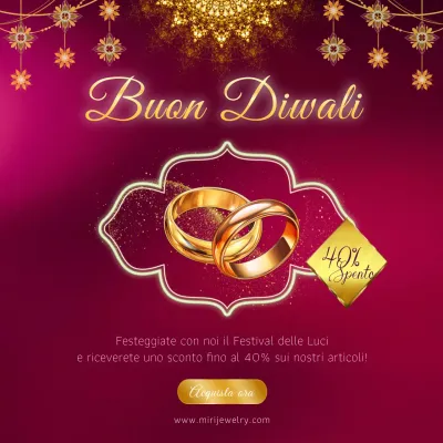 Pubblicità di vendita di Diwali elegante, rossa e dorata