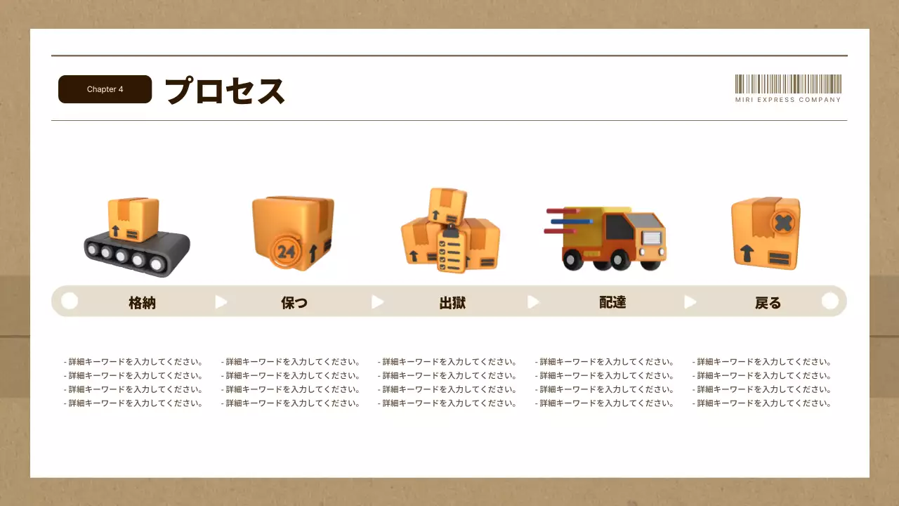 茶色 シンプル 物流 企画書 プレゼンテーション