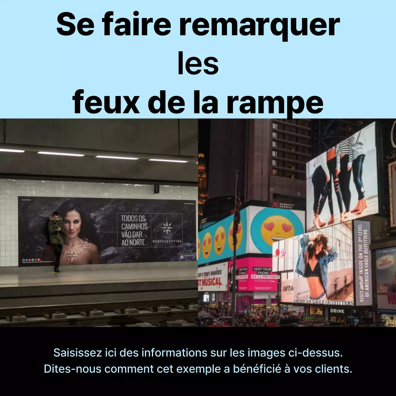 Promouvoir une publicité extérieure simple en blanc et bleu clair