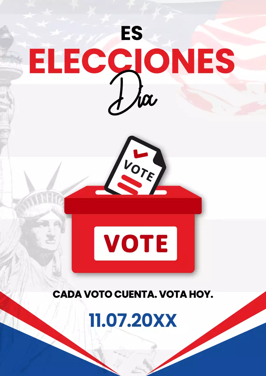 Aviso básico blanco y rojo para la jornada electoral