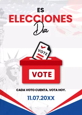 Aviso básico blanco y rojo para la jornada electoral