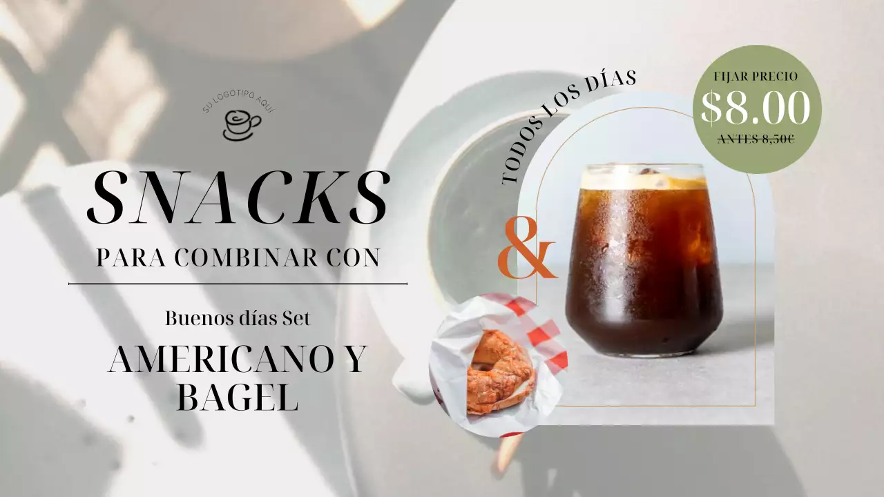 Planificador de publicidad de tiendas elegantes en verde y naranja