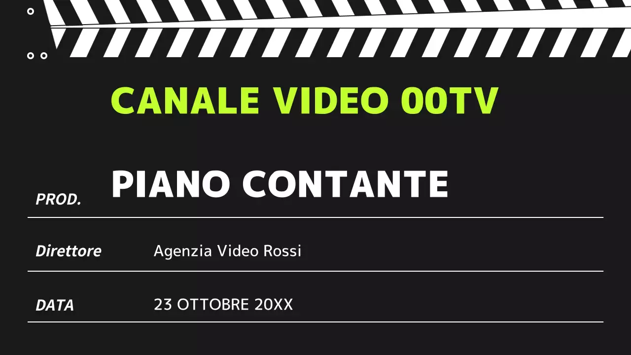 Semplice piano di contenuti del canale video in bianco e nero