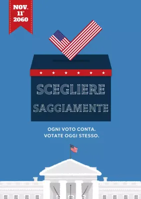 Avviso minimo per la giornata elettorale in blu e marina