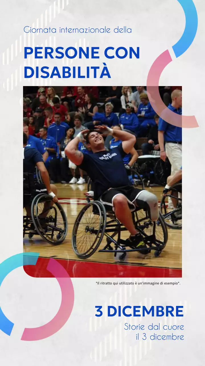 Pubicity semplice per la celebrazione della Giornata della disabilità in grigio e blu