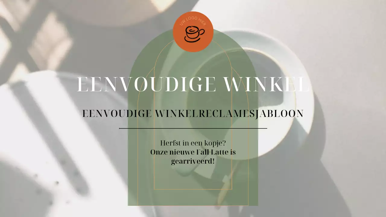 Groen en Oranje Elegante Winkelreclame Planner