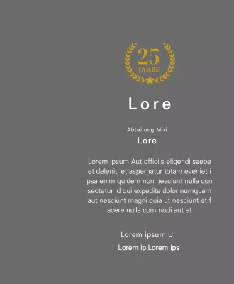 Langlebigkeitsplakette mit goldenen Lorbeeren und Sternen